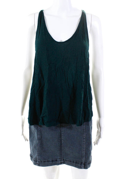Intimately Free People Free People Womens Top Pants Green Blue Size L/10 Lot 2