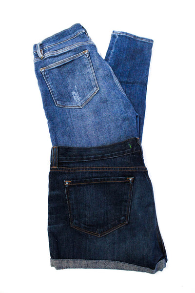 Frame J Brand Womens Dark Wash Solid Denim Shorts Jeans Blue Size 29/31 Lot 2