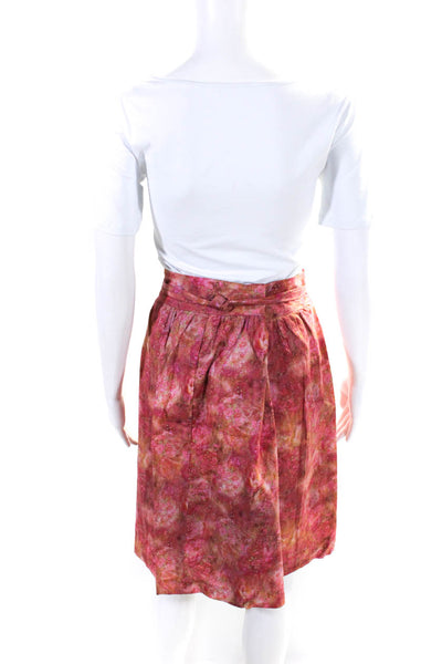 Brooks Brothers Liberty Women's Printed Cotton Pencil Skirt Pink Size 14