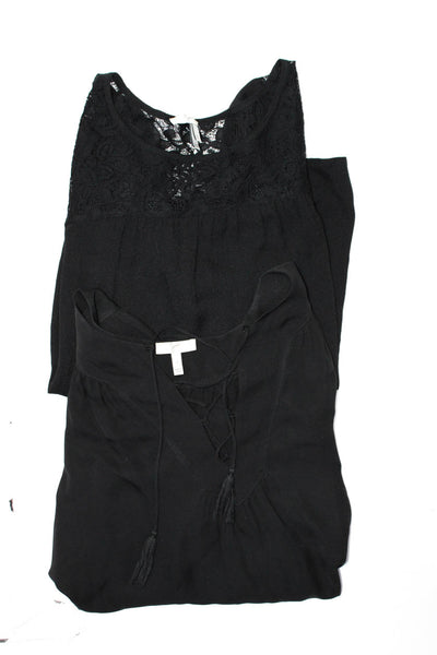 Joie Womens Blouses Tops Front Tie Lace Black Size S Lot 2