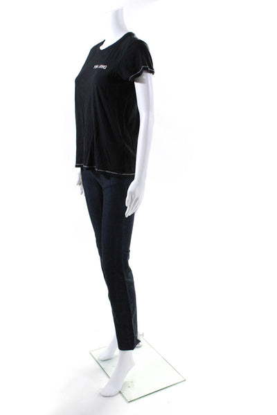 Rag & Bone Womens Tee Shirt Jeans Black Blue Size Medium 24 Lot 2