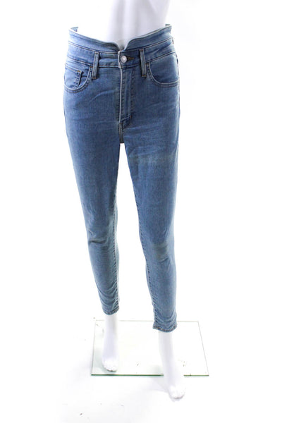 Levis Womens Denim High Rise Super Skinny Ankle Jeans Blue Size 27