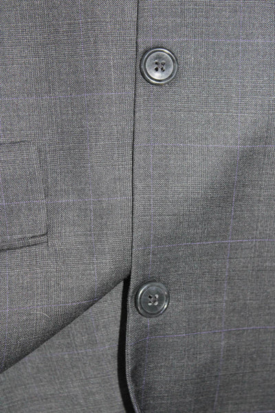 Hart Schaffner Marx Men's Wool Solid Single Breasted Suit Gray 40R