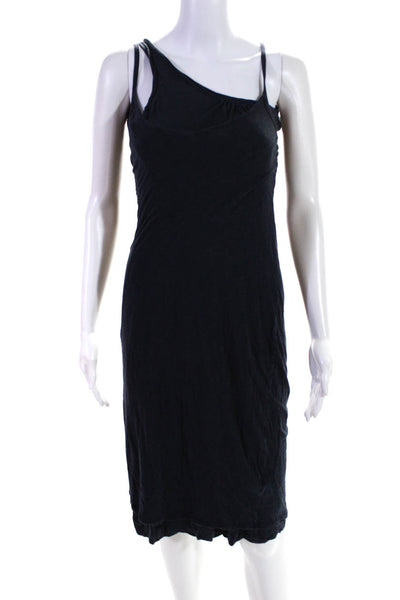 James Perse Womens Cotton Sleeveless Midi Lined Tank Top Dress Blue Size 1