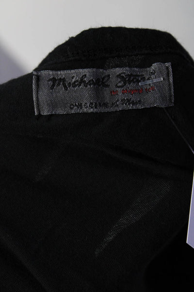 Michael Stars Womens Cotton V-Neck Drawstring Empire Waist Dress Black Size OS