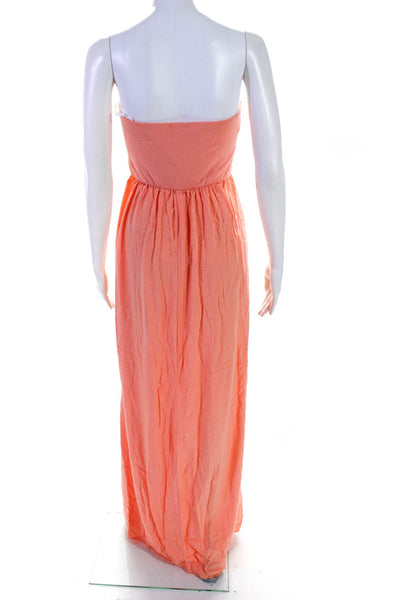 Splendid Womens Ruched Sleevless Elastic Tube Top Maxi Dress Pink Size L