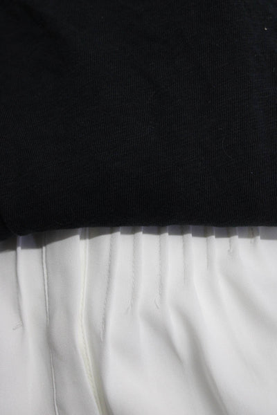 J Crew Womens Cotton Long Sleeve T-Shirt Blouse Tops Black White Size S Lot 2