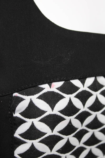 Laundry by Shelli Segal Womens Racerback Pencil Dress Black White Size 8