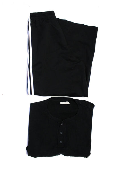 Everlane Adidas Womens Thermal Shirt Track Pants Black White Medium Large Lot 2