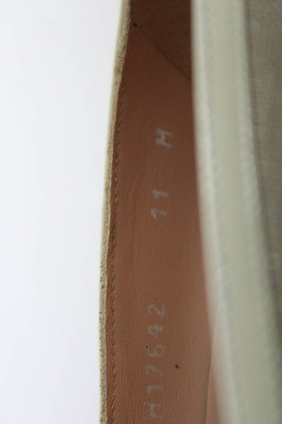 Stuart Weitzman Womens Solid Leather Bow Canvas Dress Pump Heel Gray Size 11