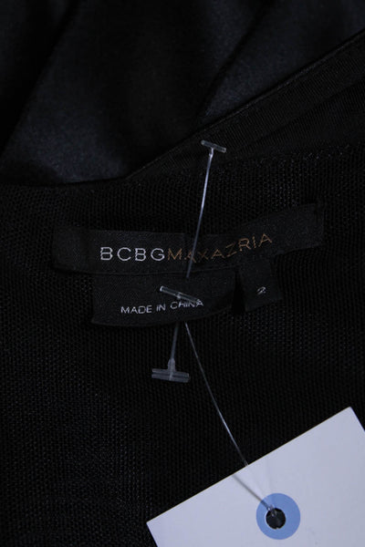 BCBGMAXAZRIA Womens Black Layred Halter Sleeveless Zip Back Pencil Dress Size 2