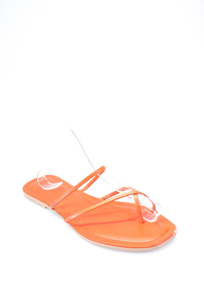 Saks Fifth Avenue Womens Strappy Flip Flop Sandals Orange Size EUR 41 US 10