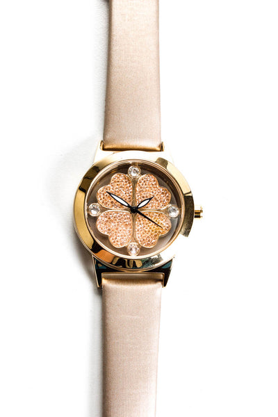 Folli Follie Women's Crystal Heart 38mm Round Face Gold-tone Wristwatch