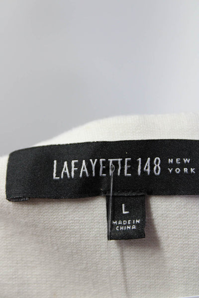 Lafayette 148 Womens Color Block Ponte Sheath Dress Black White Size Large