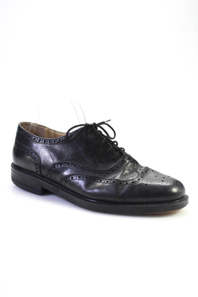Belmondo Mens Leather Oxford Dress Shoes Black Size 9.5