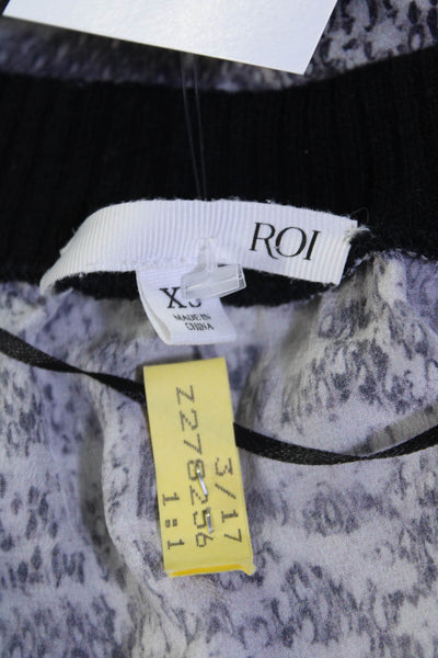 Roi Women's Long Sleeve Snake Skin Wrap V-Neck Purple Size XS