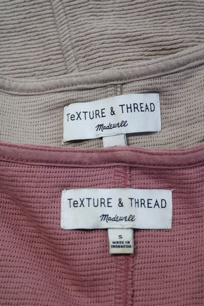Textuer & Thread Madewell Womens Solid Ribbed Knit Button Tank Pink Size S Lot 2