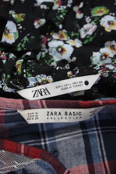 Zara Basic Collection Womens Floral Lace Zip Blouse Multicolor Size XS/M/L Lot 3