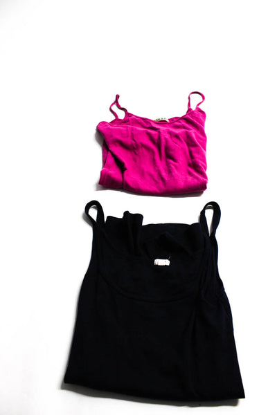 J Crew Velvet Womens Sleeveless Slim Fit Tank Tops Navy Blue Pink Size M Lot 2