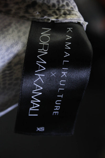 KAMALIKULTURE Womens Snakeskin Print Attached Sleeves Sheath Dress Gray Size XS