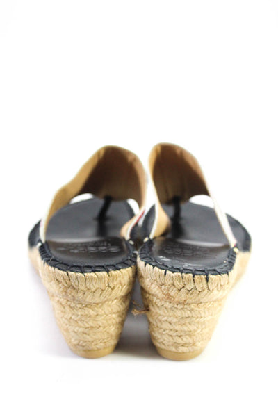 Andre Assous Womens Leather Geometric Espadrille Sandal Pumps Multicolor Size 7