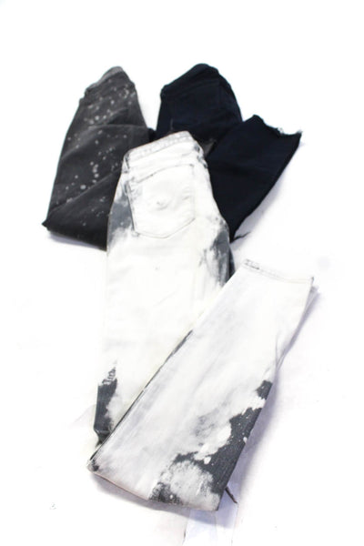 J Brand Hudson Womens Black Printed Ripped Skinny Leg Jeans Size 25 lot 3