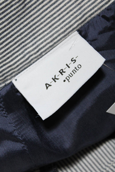 Akris Punto Womens Gray Striped Zip Back Knee Length Lined Pencil Skirt Size 10