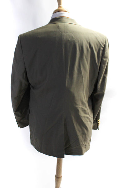 Hart Schaffner Marx Mens Woven Notched Collar Blazer Jacket Beige Size 43R
