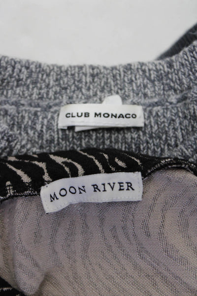 Club Monaco Moon River Womens Gray Ruffle Cap Sleeve Blouse Top Size XS Lot 2