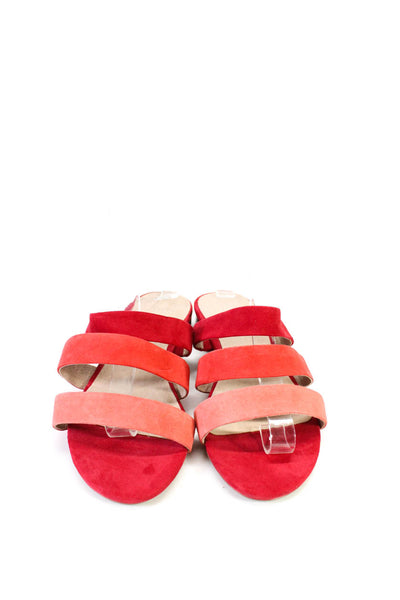 Alex + Alex Womens Suede Strappy Slide On Sandals Pink Size 7