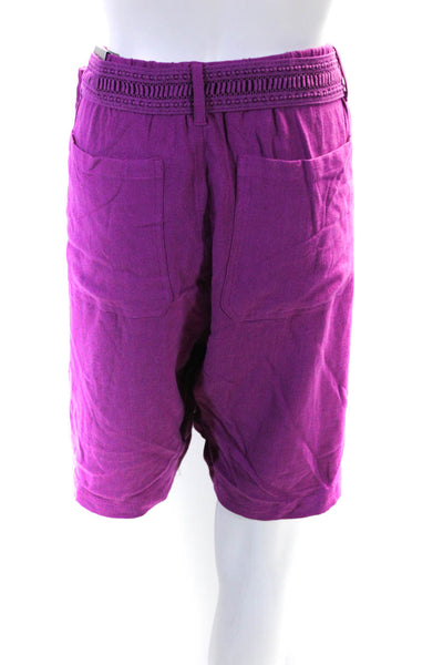 Soft Surroundings Women's Belted Flat Front Casual Shorts Purple Size 2X