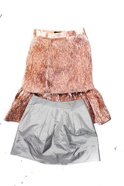 J Crew Women's Unlined Silk Mini Skirt Gray Size 0 Lot 2