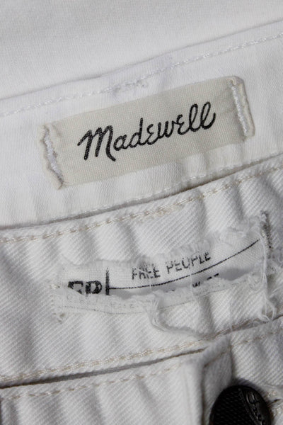 Free People Madewell Womens Cut Off Shorts Cropped Jeans White Size 25 23 Lot 2