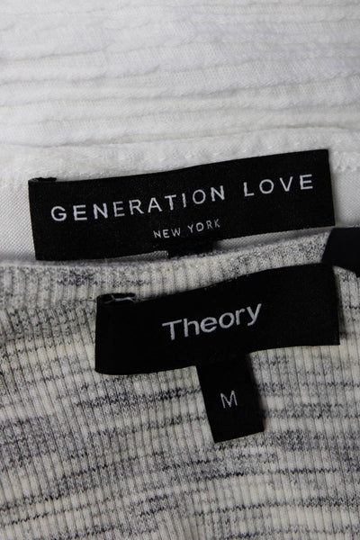 Theory Generation Love Womens Cotton Top Layered Shirt Gray White Size M S Lot 2