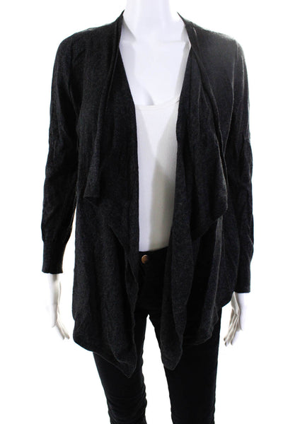 Michael Michael Kors Womens Open Front Solid Cotton Sweater Cardigan Gray Size X
