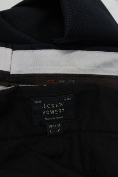 J Crew My Suit Mens Navy Wool Pleated Straight Leg Dress Pants Size 33 lot 2