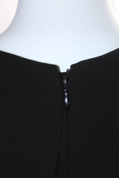 Prada Womens Crewneck Sleeveless Inverted Pleat Bow Sheath Dress Black Size IT42