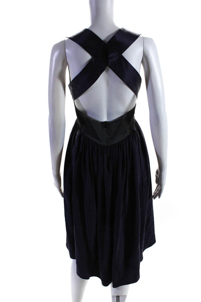 Narciso Rodriguez Womens Open Back A Line Dress Purple Black Size Small