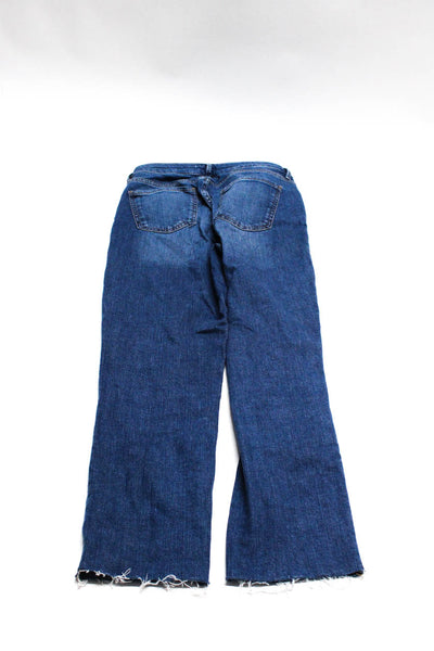MNG Denim Womens Solid High Waist Distressed Raw Hem Jeans Black Size 8/10 Lot 2