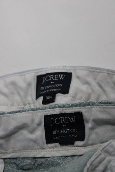J Crew Rivington Mens Striped Linen Cotton Bermuda Shorts Blue Size 36W Lot 2