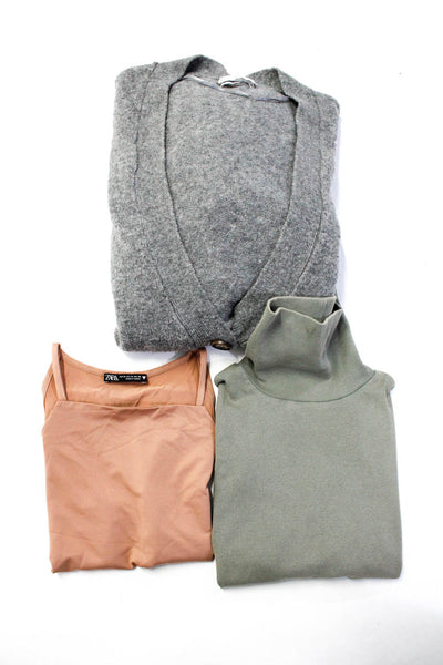 MNG Zara Womens Tops Blouses Cardigan Sweater Gray Size M Lot 3