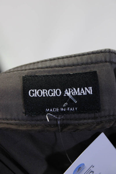 Giorgio Armani MensSnap Button Darted Straight Leg Dress Pants Gray Size EUR48