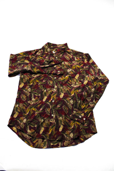 Anne Pinkerton Womens Floral Paisley Shirts Brown Red Size Small 4 Lot 2