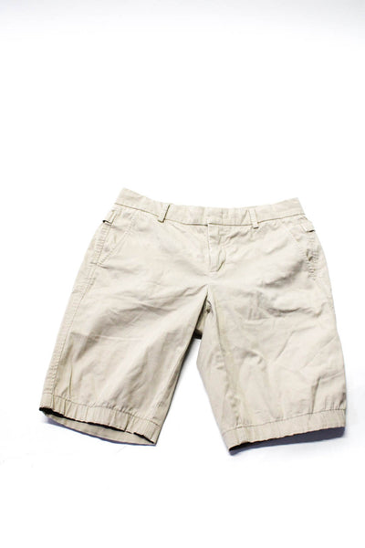 Theory Vince Womens High Rise Straight Pants Bermuda Shorts Gray Beige 4 6 Lot 2