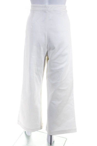 Kirna Zabete Womens High Waist Wide Leg Twill Chino Pants White Size Medium