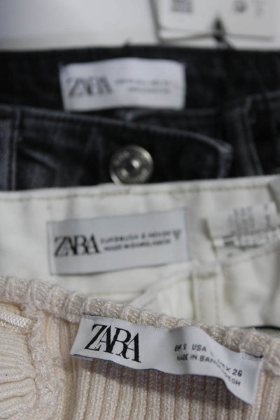 Zara Womens Bolero Long Sleeved Sweater Jeans Cream White Black Size S 2 Lot 3