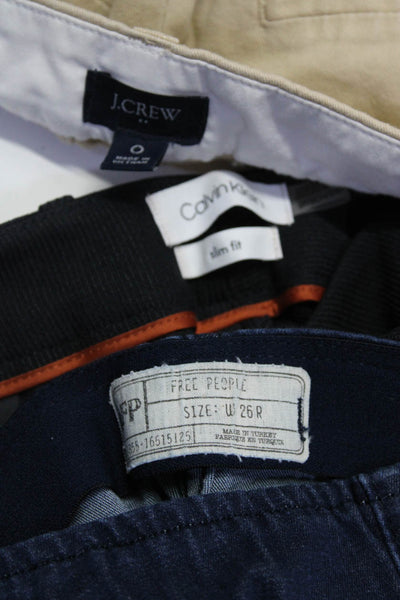 Calvin Klein Free People J Crew Womens Dress Pants Shorts Blue Size 0/2/26 Lot 3