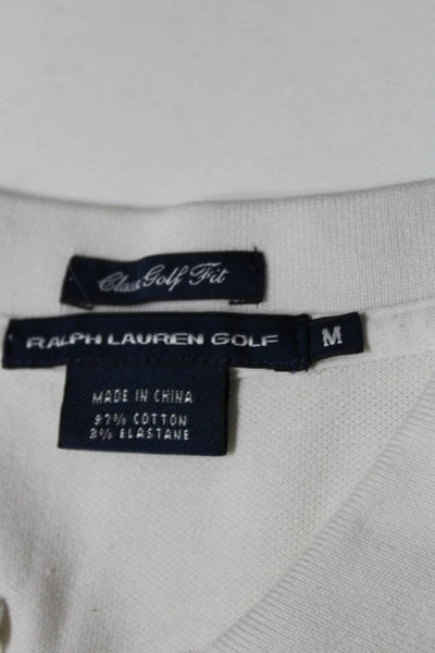 Ralph Lauren Golf Womens White Brown Color Block Polo Shirt Size M Lot 2
