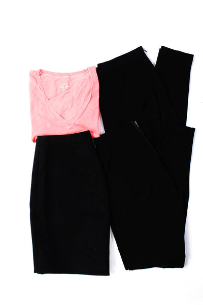 J Crew Womens Cotton V-Neck Top Zip Elastic Pants Shorts Pink Size S 2 4 Lot 4