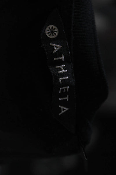 Athleta Womens Short Sleeve Crew Neck Full Length Shirt Dress Black Size XSP